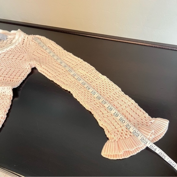 DH tennis pullover sweater, pointelle knit, baby pink w. white cableknit detail - Picture 9 of 11